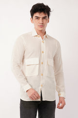 Double pocket off-white full sleeves shirt