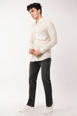 Double pocket off-white full sleeves shirt