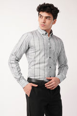 Modern Gray Watercolor Striped Shirt