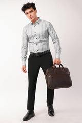 Modern Gray Watercolor Striped Shirt