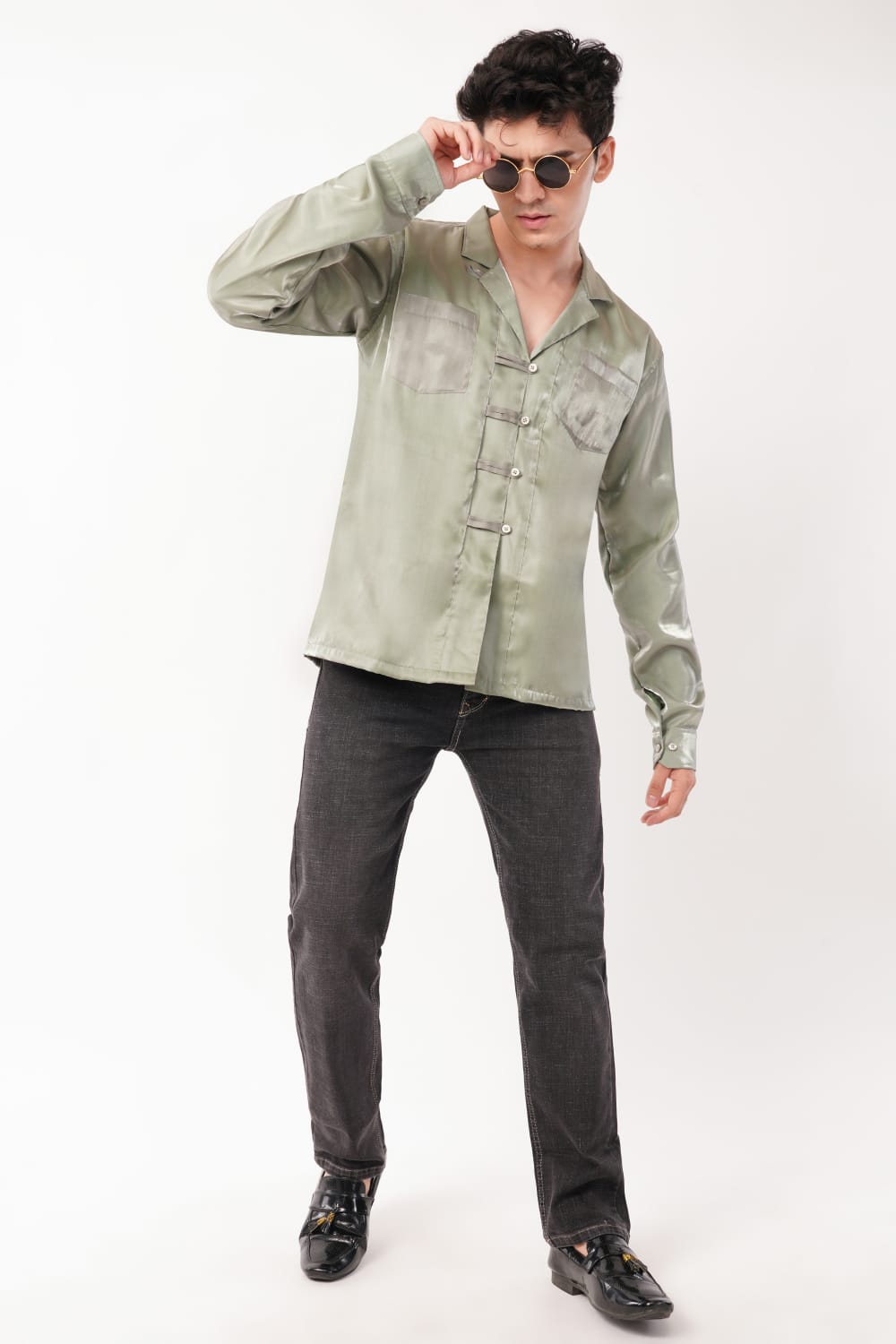 Pistachio green jimmy choo full sleeves shirt