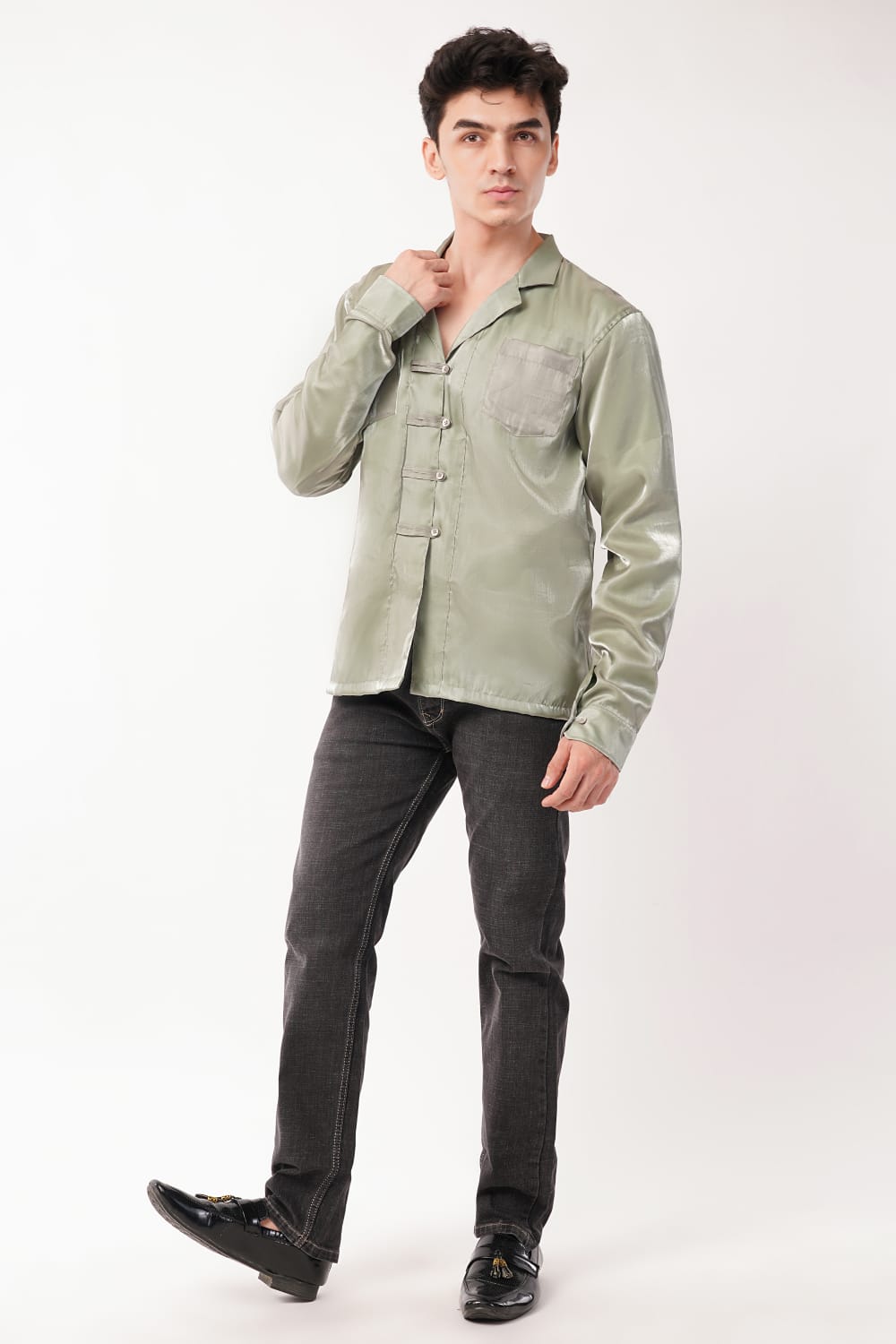 Pistachio green jimmy choo full sleeves shirt