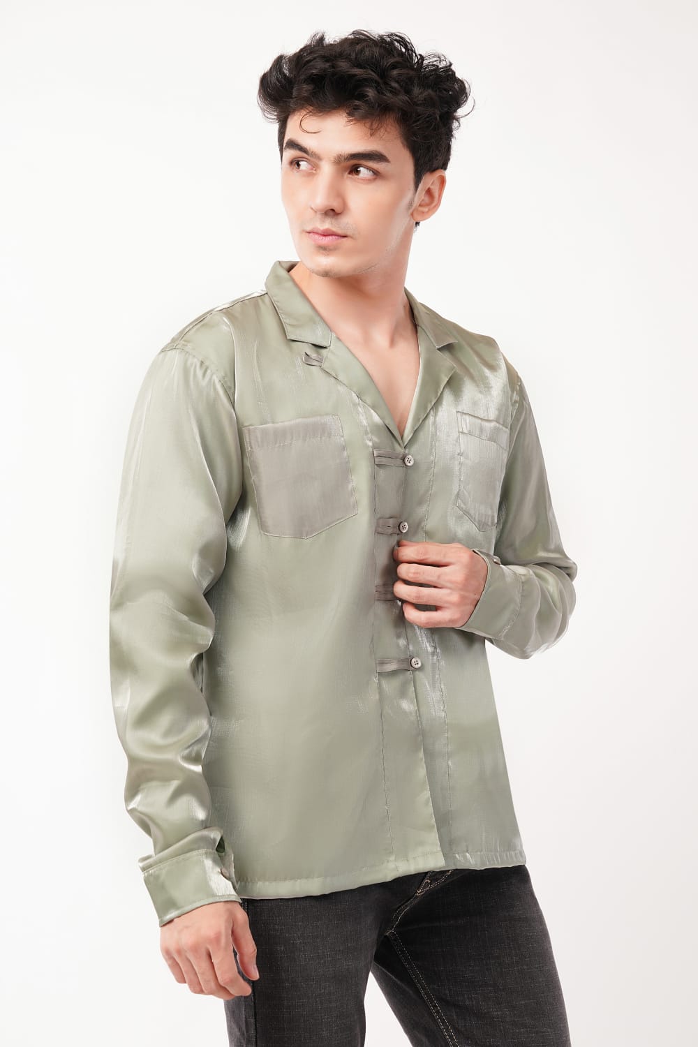 Pistachio green jimmy choo full sleeves shirt